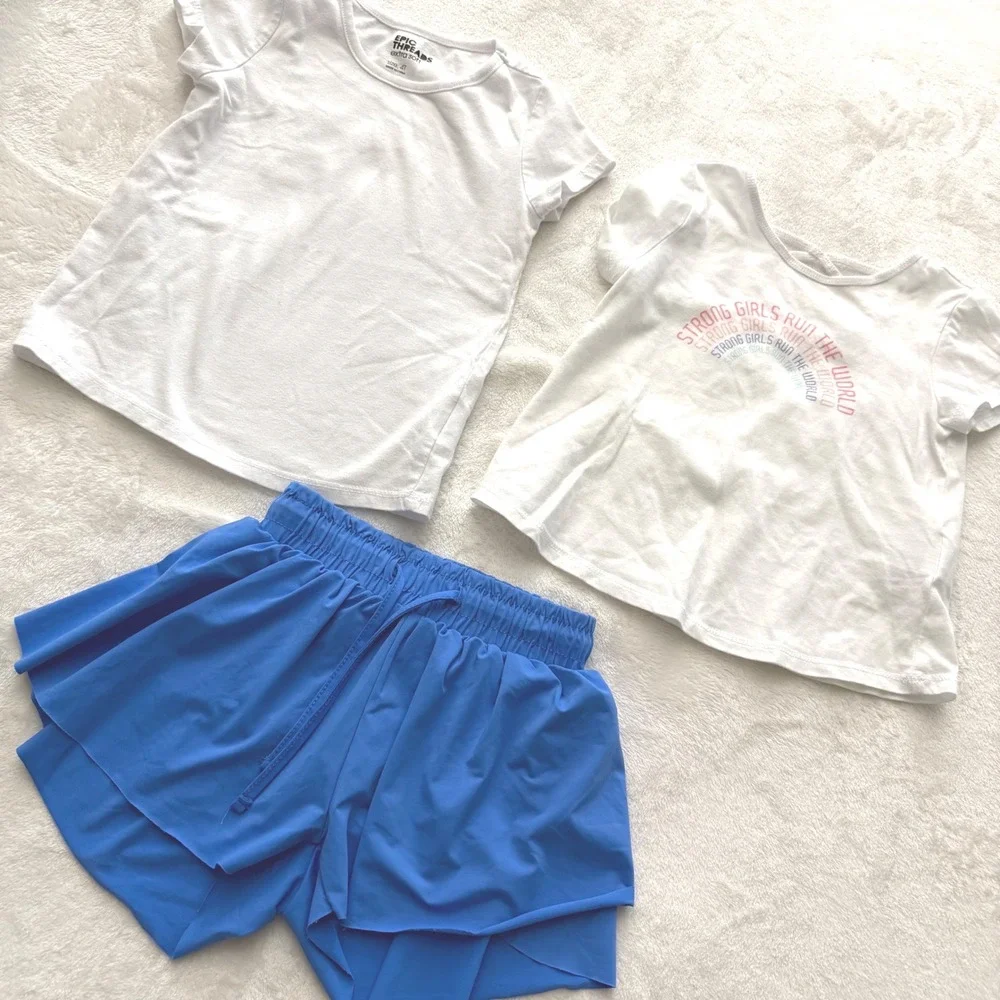 Girls Outfit Lot Size 4T Epic Threads Tops Suzette Blue‎ Athletic Shorts